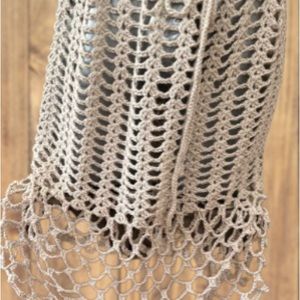 Crochet handmade cover up beach pool summer fishnet midi skirt